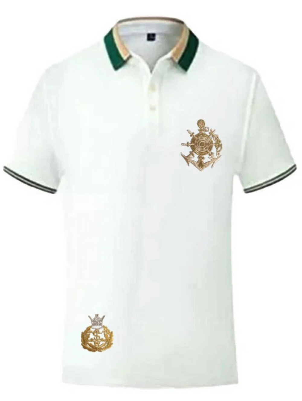 2XL, Men Yachting Nautical Sailing Marina Maritime Polo Style Shirt. Dry Wicking